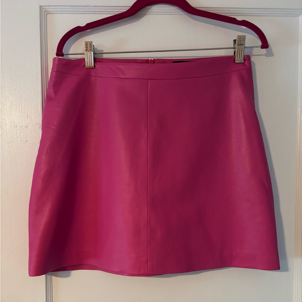 ASbyDF Pink Mini Skirt Recycled Leather